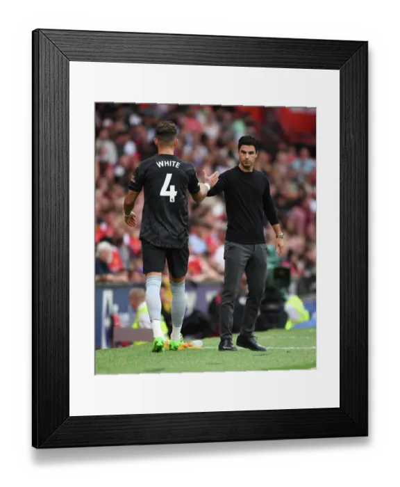 Framed Print : Arsenal Manager Mikel Arteta with Ben White at Manchester United vs Arsenal, 2022-23 Premier League Framed Print : Arsenal Manager Mikel Arteta with Ben White at Manchester United vs Arsenal, 2022-23 Premier League