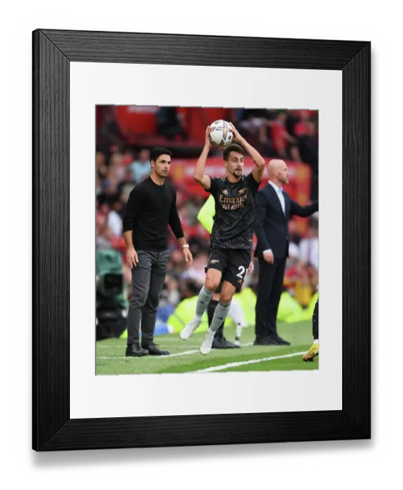Framed Print : Arsenal Manager Mikel Arteta with Fabio Vieira at Manchester United vs Arsenal, 2022-23 Premier League