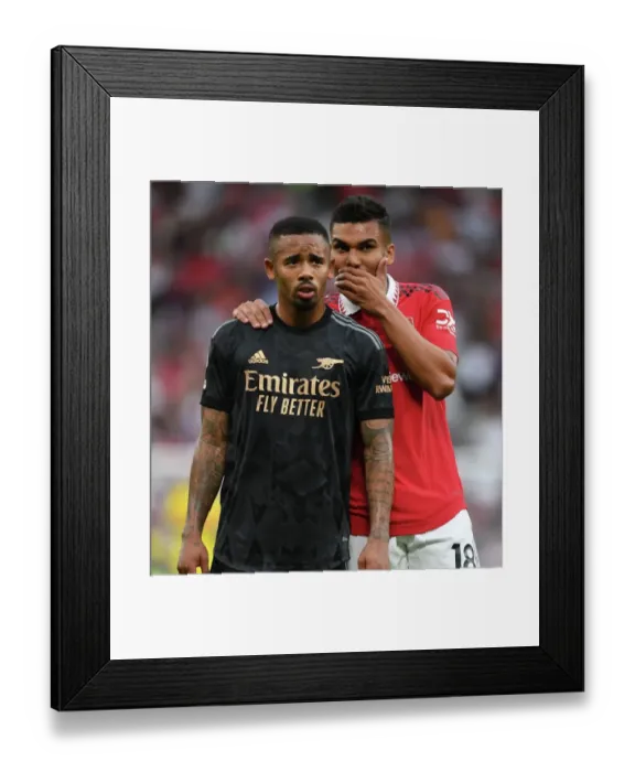 Framed Print : Manchester United vs. Arsenal: Gabriel Jesus Dialogue at Old Trafford (Premier League 2022-23)