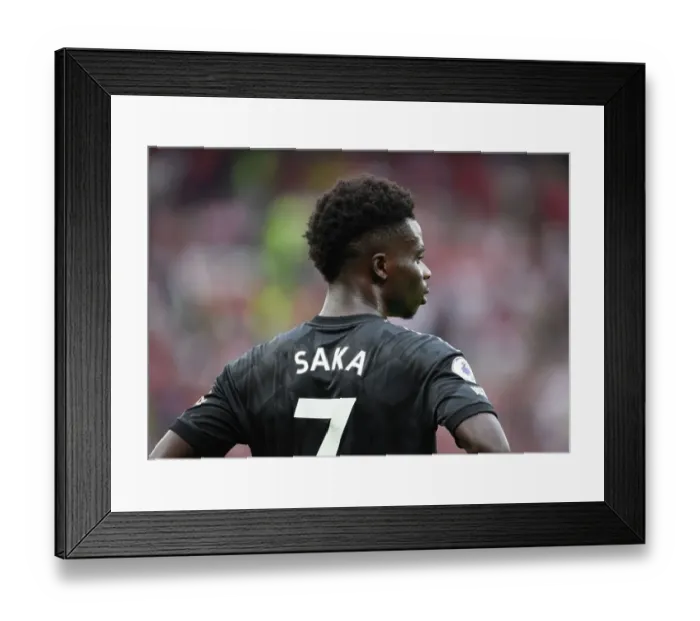Framed Print : Bukayo Saka in Action: Manchester United vs. Arsenal, Premier League 2022-23