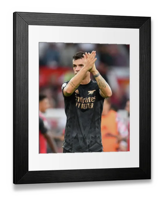 Framed Print : Xhaka Salutes Arsenal Fans: Manchester United vs Arsenal FC, Premier League 2022-23 - Old Trafford Framed Print : Xhaka Salutes Arsenal Fans: Manchester United vs Arsenal FC, Premier League 2022-23 - Old Trafford