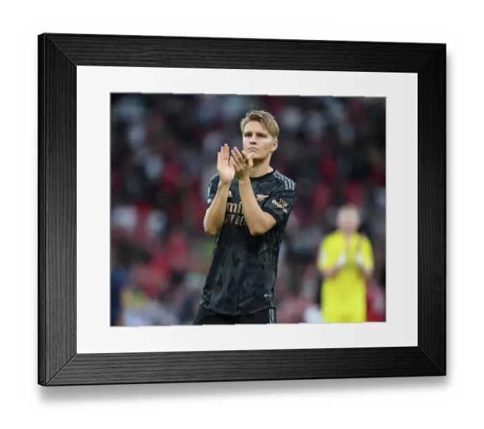 Framed Print : Arsenal's Martin Odegaard Applauding Fans after Manchester United Clash - Premier League 2022-23