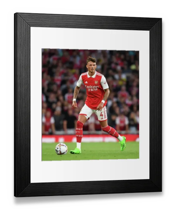 Framed Print : Arsenal's Ben White in Action: Arsenal vs Aston Villa, Premier League 2022-23, Emirates Stadium