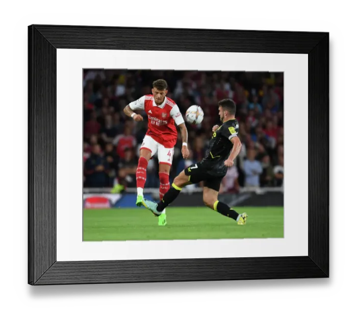 Framed Print : Arsenal vs Aston Villa: Battle for Premier League Supremacy - Ben White vs John McGinn