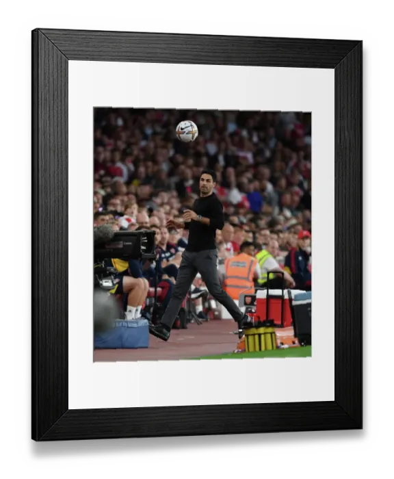 Framed Print : Mikel Arteta Leads Arsenal Against Aston Villa in Premier League Showdown (2022-23)