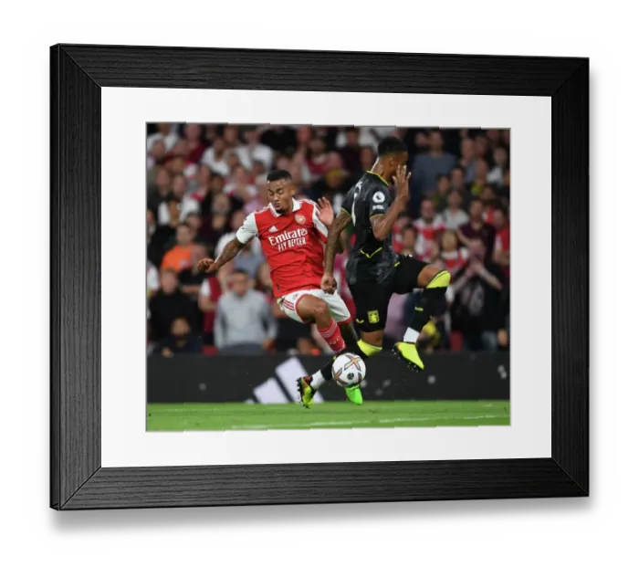 Framed Print : Gabriel Jesus in Action: Arsenal vs. Aston Villa, 2022-23 Premier League