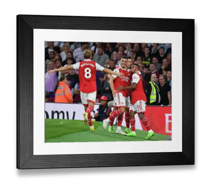 Framed Print : Gabriel Jesus Scores First Arsenal Goal: Arsenal Kicks Off 2022-23 Premier League Campaign with Victory Over Aston Villa