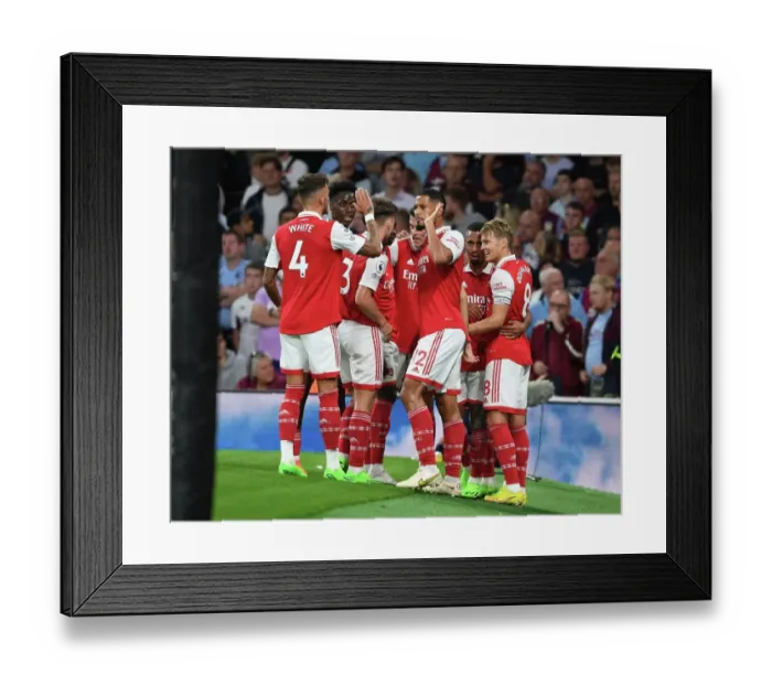 Framed Print : Arsenal's Gabriel Jesus Scores First Goal of the Season against Aston Villa