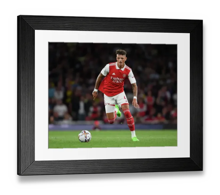Framed Print : Arsenal's Ben White in Action: Arsenal vs Aston Villa, 2022-23 Premier League