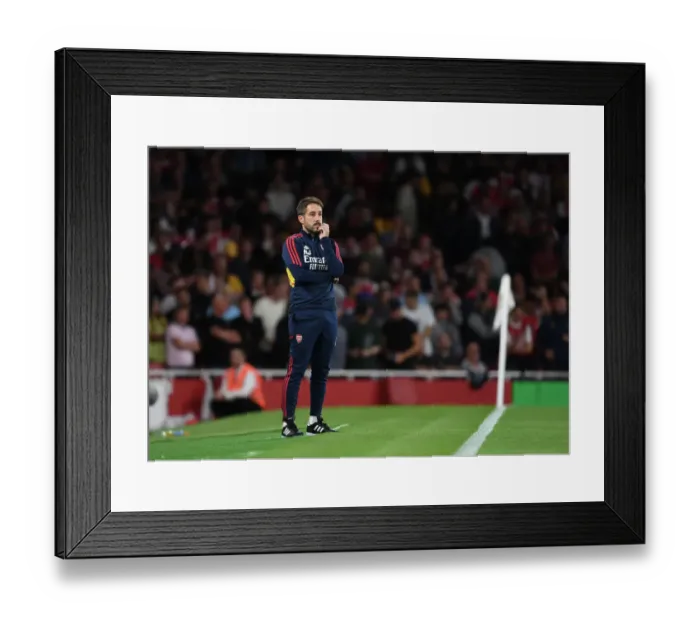 Framed Print : Arsenal FC vs Aston Villa: Nico Jover Coaches at Emirates Stadium (Premier League 2022-23)