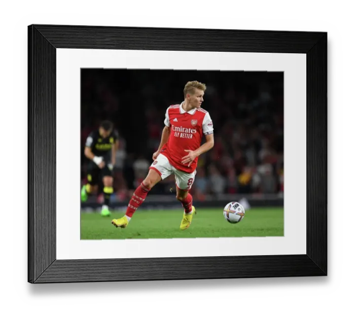 Framed Print : Martin Odegaard's Brilliant Performance: Arsenal's Commanding Victory Over Aston Villa in Premier League
