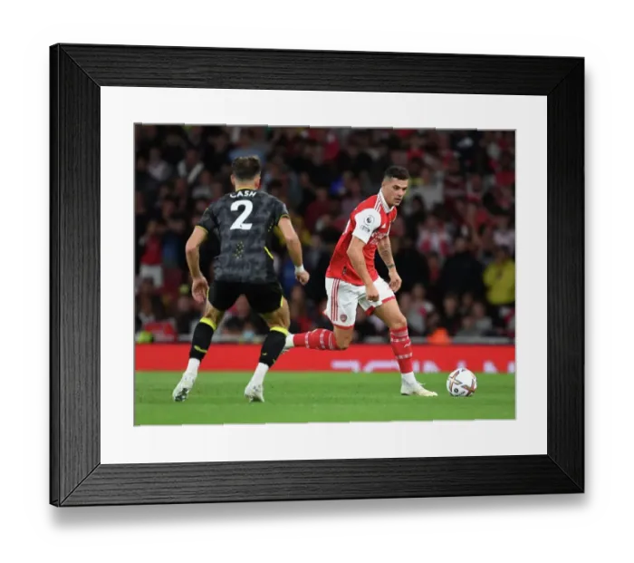 Framed Print : Granit Xhaka's Brilliant Midfield Performance: Arsenal Triumphs Over Aston Villa Framed Print : Granit Xhaka's Brilliant Midfield Performance: Arsenal Triumphs Over Aston Villa