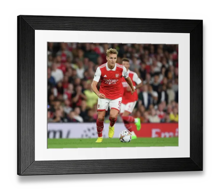 Framed Print : Martin Odegaard's Brilliant Display: Arsenal's Dominant Victory Over Aston Villa in Premier League