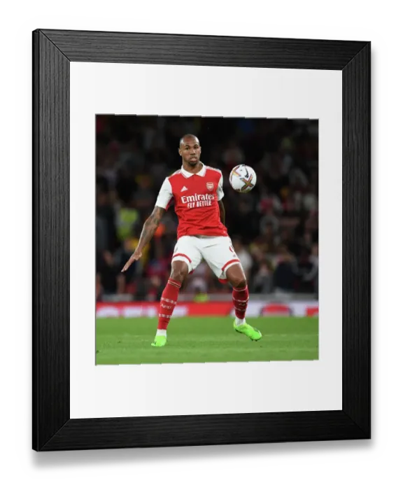 Framed Print : Gabriel in Action: Arsenal vs Aston Villa, 2022-23 Premier League, Emirates Stadium