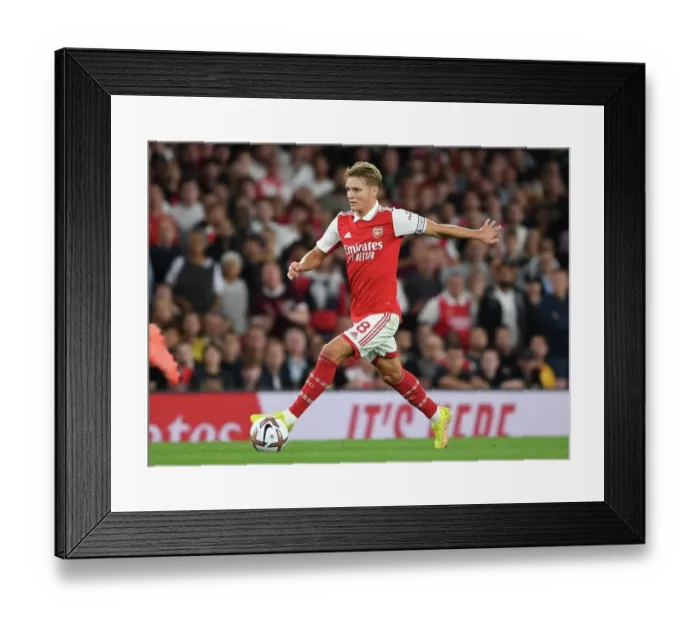 Framed Print : Arsenal's Martin Odegaard Shines in Arsenal FC vs. Aston Villa (2022-23)