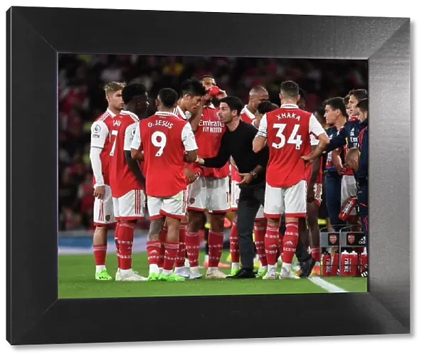 Arsenal Manager Mikel Arteta Rallies Team During Arsenal v Aston Villa Premier League Clash, 2022-23
