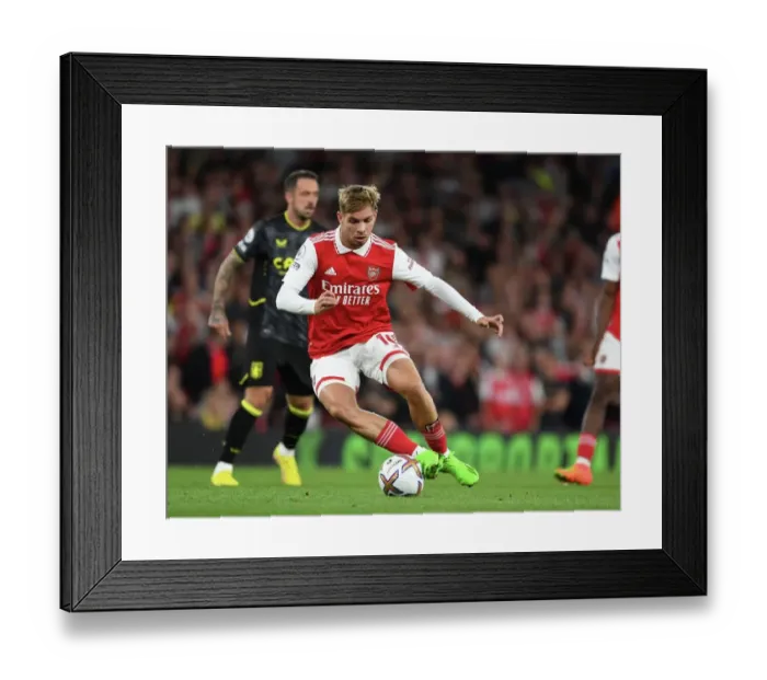 Framed Print : Emile Smith Rowe's Star Performance: Arsenal's Impressive Victory Over Aston Villa