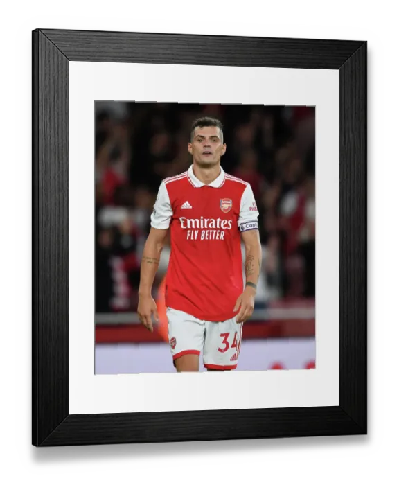 Framed Print : Granit Xhaka: Arsenal's Midfield Mastermind in Action against Aston Villa, Premier League 2022-23 Framed Print : Granit Xhaka: Arsenal's Midfield Mastermind in Action against Aston Villa, Premier League 2022-23