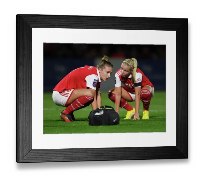 Framed Print : Arsenal Women's Stars Miedema and Mead Dazzle in FA WSL Clash vs Brighton Framed Print : Arsenal Women's Stars Miedema and Mead Dazzle in FA WSL Clash vs Brighton