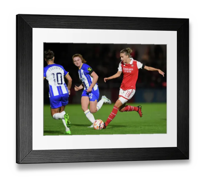 Framed Print : Miedema vs Bance: A Thrilling Pursuit in Arsenal WFC vs Brighton WFC Barclays Women's Super League Clash