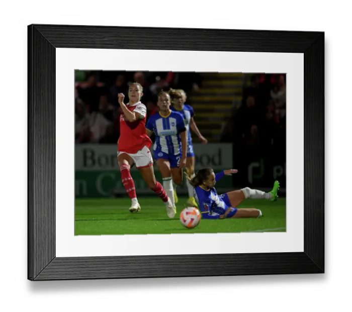 Framed Print : Arsenal's Steph Catley Fends Off Brighton Pressure in FA Women's Super League Clash