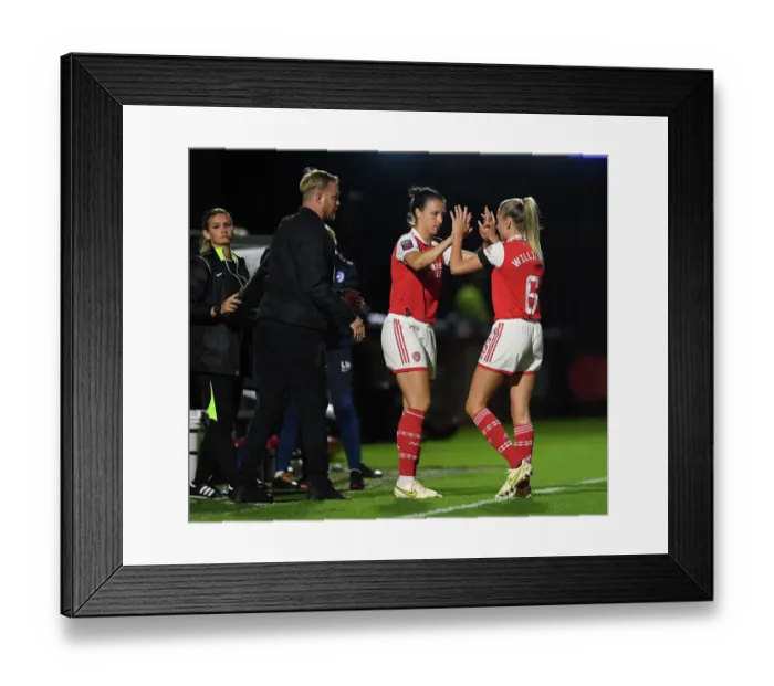 Framed Print : Arsenal WFC: Lotte Wubben-Moy Substitutes In for Leah Williamson Against Brighton & Hove Albion WFC in FA WSL Match