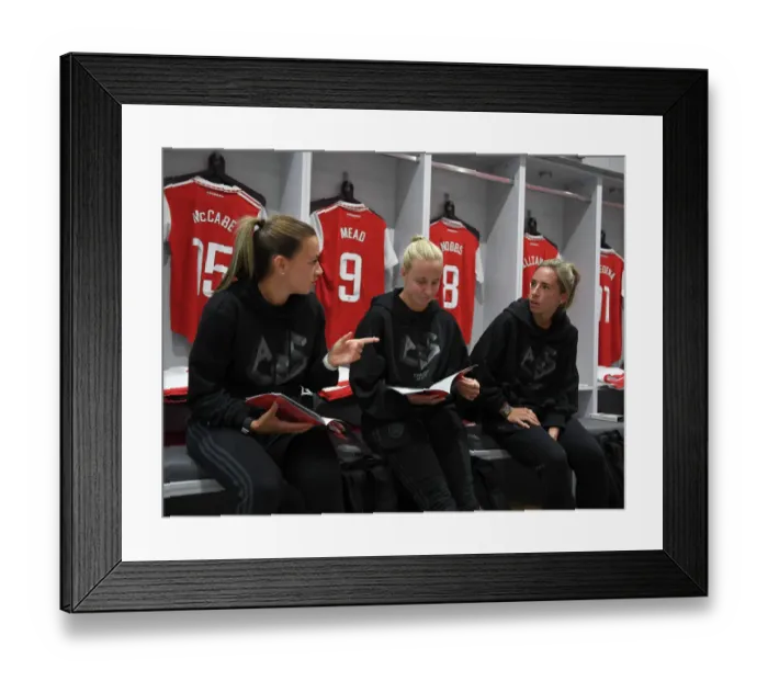 Framed Print : Arsenal Women: Unity and Focus - Pre-Match Huddle vs Brighton & Hove Albion at Meadow Park Framed Print : Arsenal Women: Unity and Focus - Pre-Match Huddle vs Brighton & Hove Albion at Meadow Park