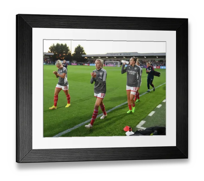 Framed Print : Showdown in the Women's Super League: Arsenal FC vs Brighton & Hove Albion WFC at Meadow Park