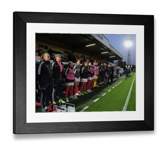 Framed Print : Arsenal WFC Honors The Queen: Pre-Match Silence vs. Brighton & Hove Albion WFC, Barclays Womens Super League Framed Print : Arsenal WFC Honors The Queen: Pre-Match Silence vs. Brighton & Hove Albion WFC, Barclays Womens Super League
