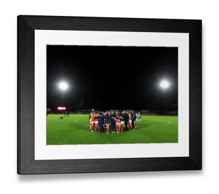 Framed Print : Arsenal Women Unite: A Show of Solidarity After FA WSL Clash Against Brighton & Hove Albion