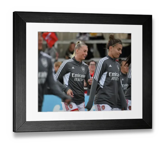 Framed Print : Arsenal's Stina Blackstenius Readies for Battle: Arsenal WFC vs Brighton & Hove Albion WFC, FA Women's Super League 2022-23