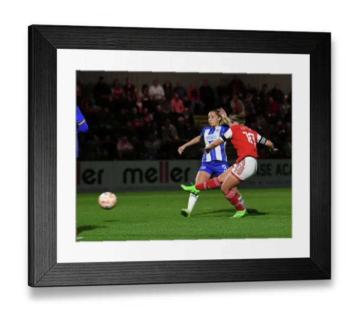 Framed Print : Arsenal Women Take the Lead: Kim Little Scores First Goal Against Brighton & Hove Albion WFC in 2022-23 Barclays Womens Super League