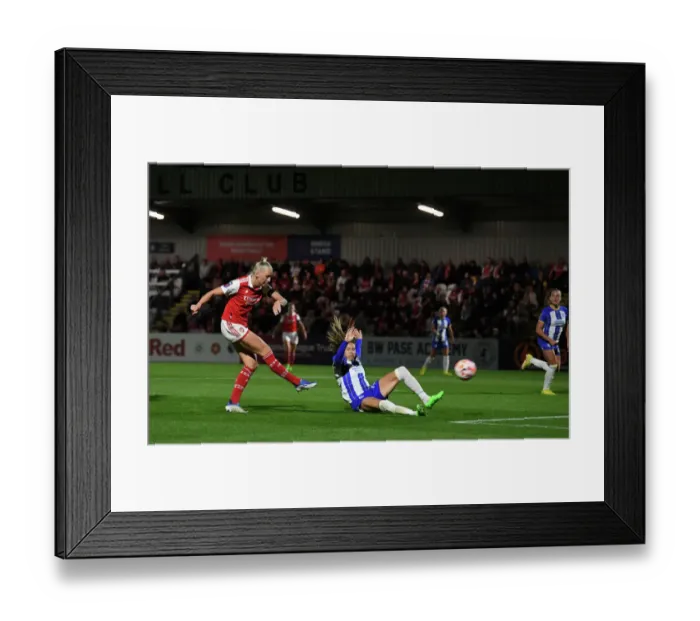 Framed Print : Stina Blackstenius Scores Arsenal's Second Goal in FA WSL Match Against Brighton & Hove Albion Framed Print : Stina Blackstenius Scores Arsenal's Second Goal in FA WSL Match Against Brighton & Hove Albion