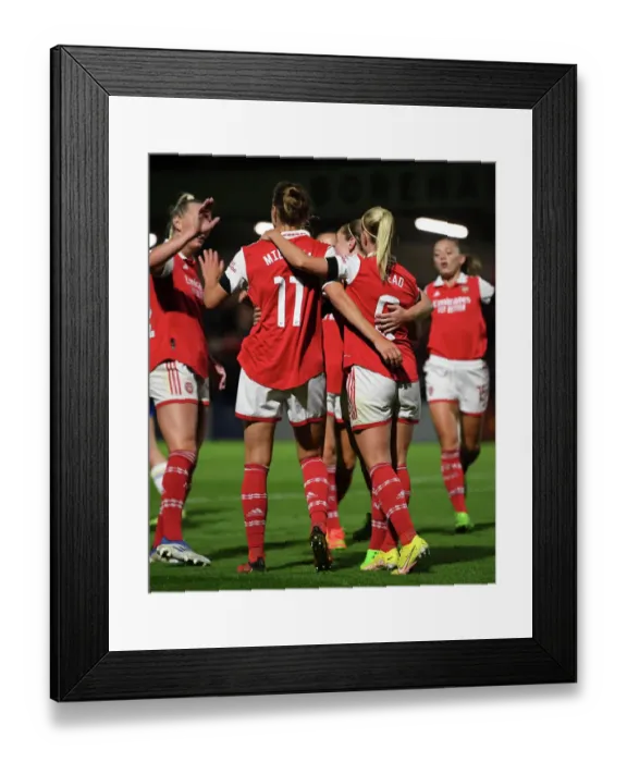 Framed Print : Arsenal Women's Super League: Unstoppable Hat-Trick Duo - Beth Mead and Vivianne Miedema's Euphoric Celebrations vs. Brighton & Hove Albion Framed Print : Arsenal Women's Super League: Unstoppable Hat-Trick Duo - Beth Mead and Vivianne Miedema's Euphoric Celebrations vs. Brighton & Hove Albion