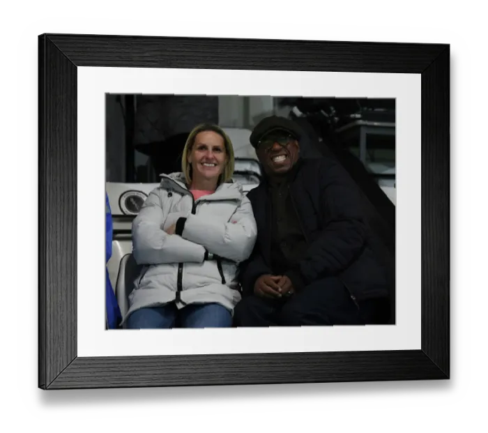 Framed Print : Ian Wright and Kelly Smith Reunite at Arsenal WFC: A Special Moment at Arsenal Women vs Brighton & Hove Albion WFC Framed Print : Ian Wright and Kelly Smith Reunite at Arsenal WFC: A Special Moment at Arsenal Women vs Brighton & Hove Albion WFC
