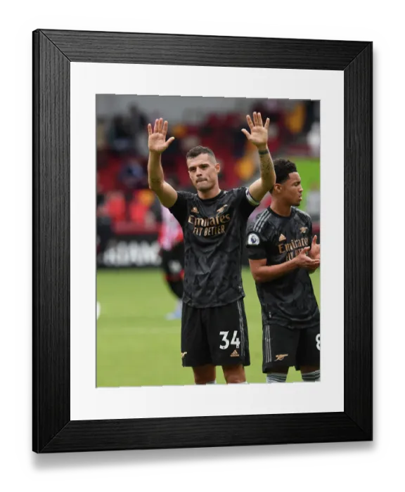 Framed Print : Granit Xhaka's Triumphant Celebration: Arsenal's Victory over Brentford in the 2022-23 Premier League Framed Print : Granit Xhaka's Triumphant Celebration: Arsenal's Victory over Brentford in the 2022-23 Premier League