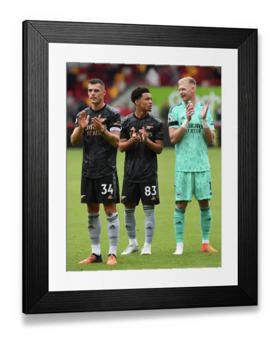 Framed Print : Arsenal: Nwaneri and Ramsdale Share Heartwarming Moment After Brentford Match (2022-23) Framed Print : Arsenal: Nwaneri and Ramsdale Share Heartwarming Moment After Brentford Match (2022-23)