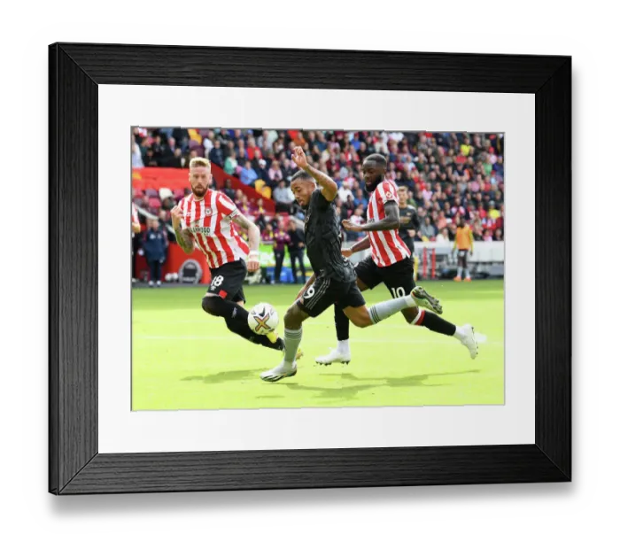 Framed Print : Gabriel Jesus Faces Off Against Brentford Duo in Arsenal's Premier League Clash Framed Print : Gabriel Jesus Faces Off Against Brentford Duo in Arsenal's Premier League Clash