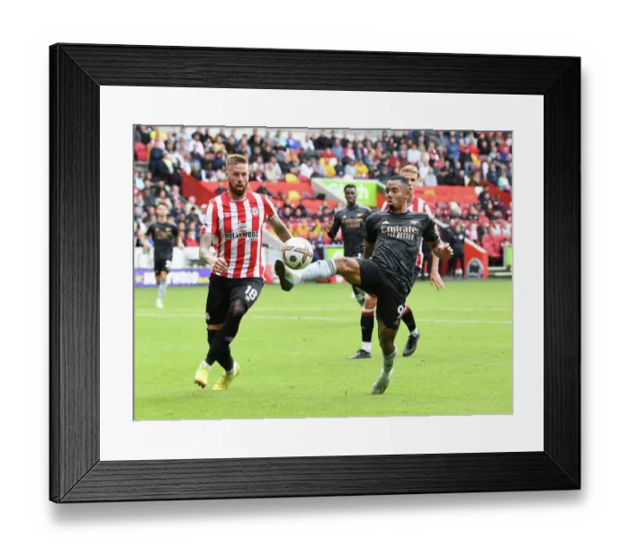 Framed Print : Gabriel Jesus Faces Off Against Pontus Jansson: Brentford vs. Arsenal, Premier League 2022-23 Framed Print : Gabriel Jesus Faces Off Against Pontus Jansson: Brentford vs. Arsenal, Premier League 2022-23