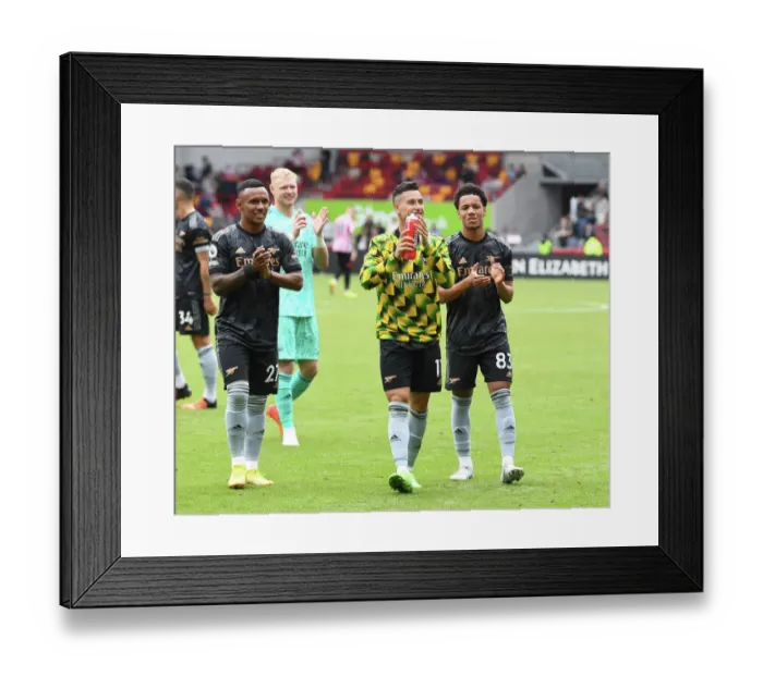 Framed Print : Arsenal Players Celebrate with Fans after Brentford Victory, 2022-23 Premier League Framed Print : Arsenal Players Celebrate with Fans after Brentford Victory, 2022-23 Premier League