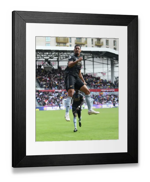 Framed Print : William Saliba's Stunner: Arsenal's Win at Brentford Community Stadium (2022-23) Framed Print : William Saliba's Stunner: Arsenal's Win at Brentford Community Stadium (2022-23)