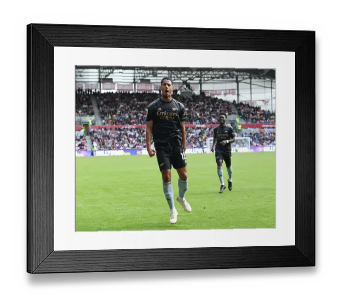 Framed Print : William Saliba's First Arsenal Goal: Brentford 1-1 Arsenal, 2022-23 Premier League