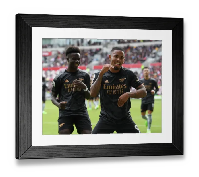 Framed Print : Gabriel Jesus Strikes: Arsenal Claims Victory Over Brentford in 2022-23 Premier League