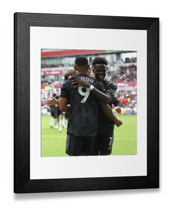 Framed Print : Arsenal's Gabriel Jesus and Bukayo Saka Celebrate Second Goal in Brentford Victory (2022-23 Premier League) Framed Print : Arsenal's Gabriel Jesus and Bukayo Saka Celebrate Second Goal in Brentford Victory (2022-23 Premier League)