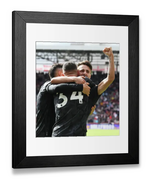 Framed Print : Fabio Vieira and Granit Xhaka Celebrate Arsenal's Third Goal vs Brentford (2022-23) Framed Print : Fabio Vieira and Granit Xhaka Celebrate Arsenal's Third Goal vs Brentford (2022-23)
