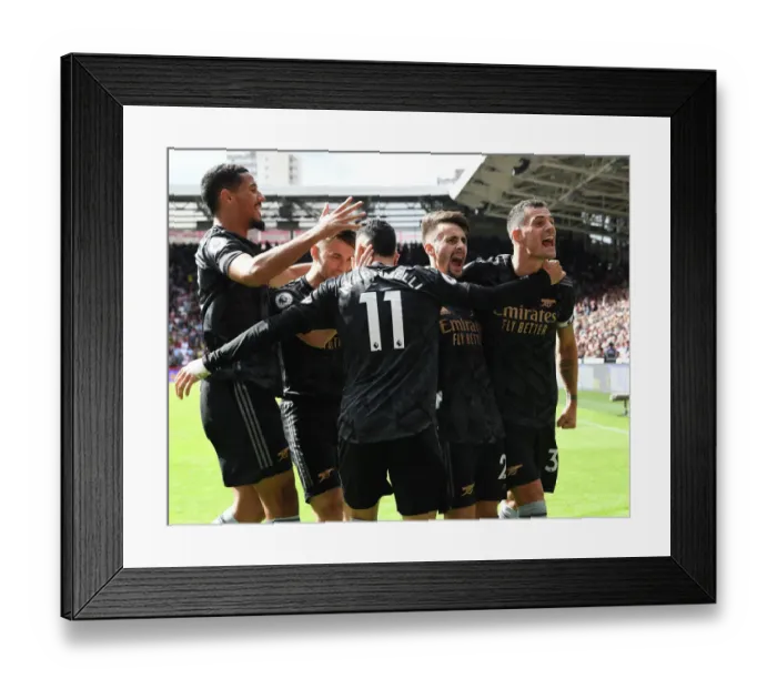 Framed Print : Fabio Vieira's Hat-Trick: Arsenal Clinch Win Against Brentford