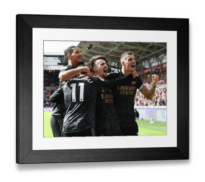 Framed Print : Fabio Vieira's Hat-Trick: Arsenal's Thrilling Victory Over Brentford