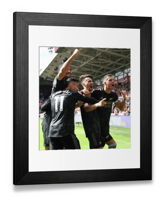 Framed Print : Arsenal's Triumph: Fabio Vieira's Hat-Trick Seals Brentford Victory