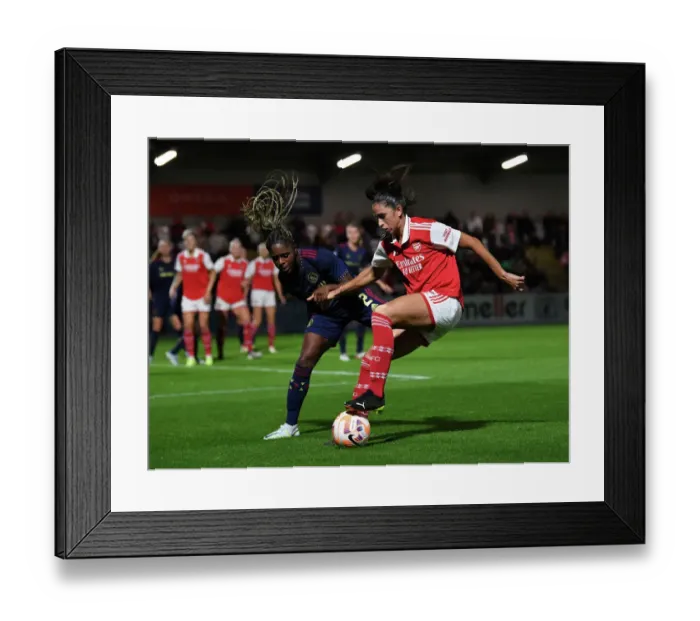 Framed Print : Arsenal vs Ajax: Women's Champions League Showdown - A Battle of Titans