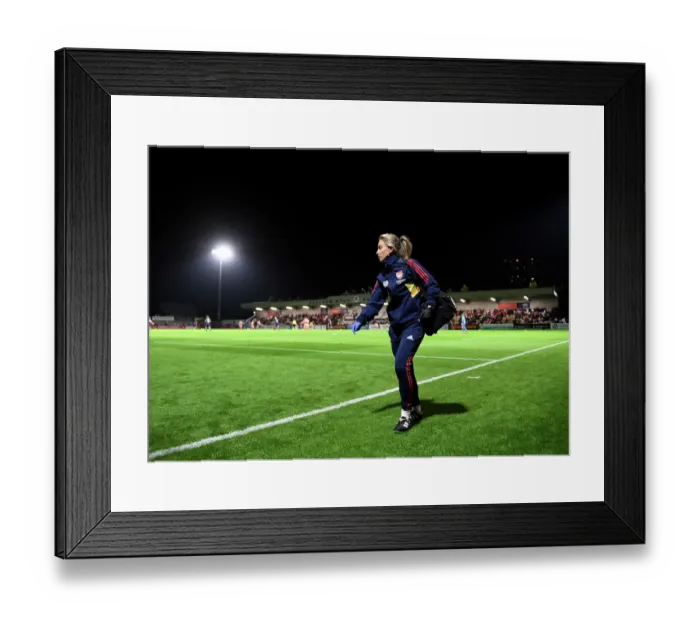 Framed Print : Arsenal Women vs Ajax Women: UEFA Women's Champions League Second Qualifying Round First Leg (2022-23) - Arsenal Women's Physio Rose Glendinning in Action Framed Print : Arsenal Women vs Ajax Women: UEFA Women's Champions League Second Qualifying Round First Leg (2022-23) - Arsenal Women's Physio Rose Glendinning in Action